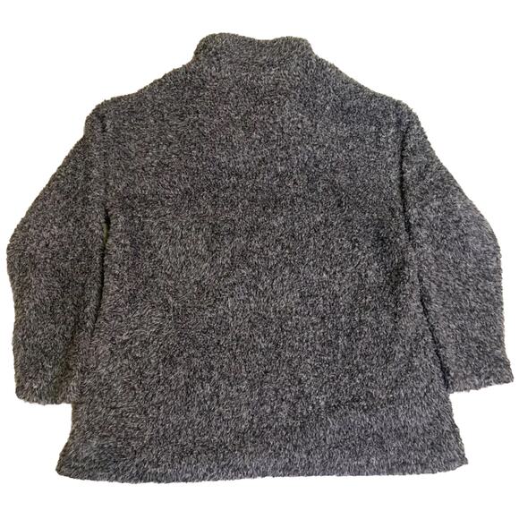 Roolee Fuzzy Fleece Sweatshirt Womens L Large Grey 1/4 Zip Pullover Sweater - Picture 2 of 10
